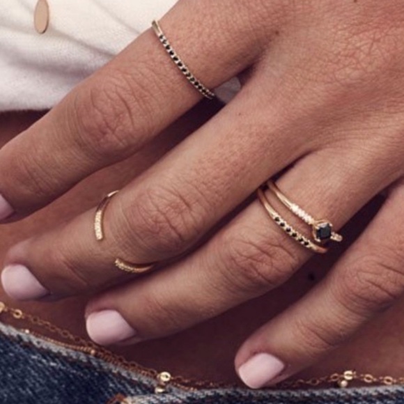 Gold Vermeil Open Pave Knuckle Ring - Picture 4 of 6